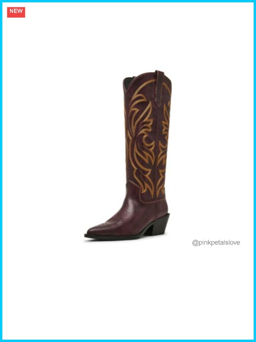 Western Mid-Calf Boots Pointed Toe Side Pull Tabs 1.75 Inch Heel